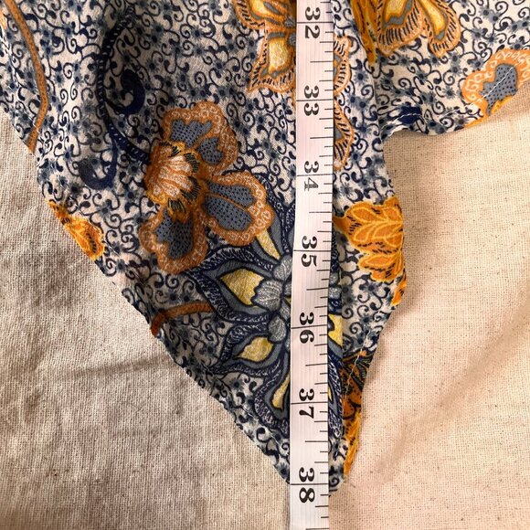 New Free People Teegan Floral Wrap Mini Dress Blue Golden White S Boho Chic - Picture 12 of 15